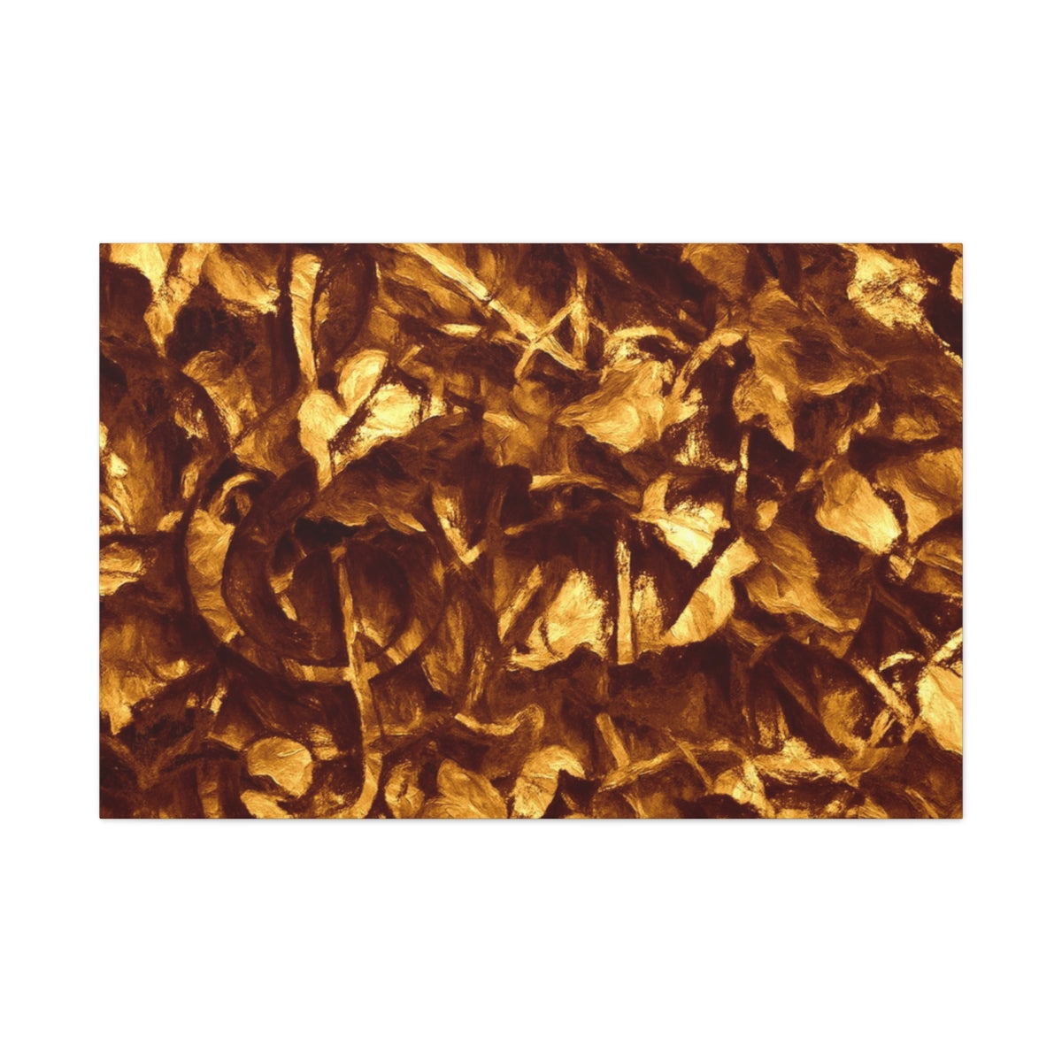 Deep bronze and golden brushstrokes form a dense, mournful composition with hidden structure