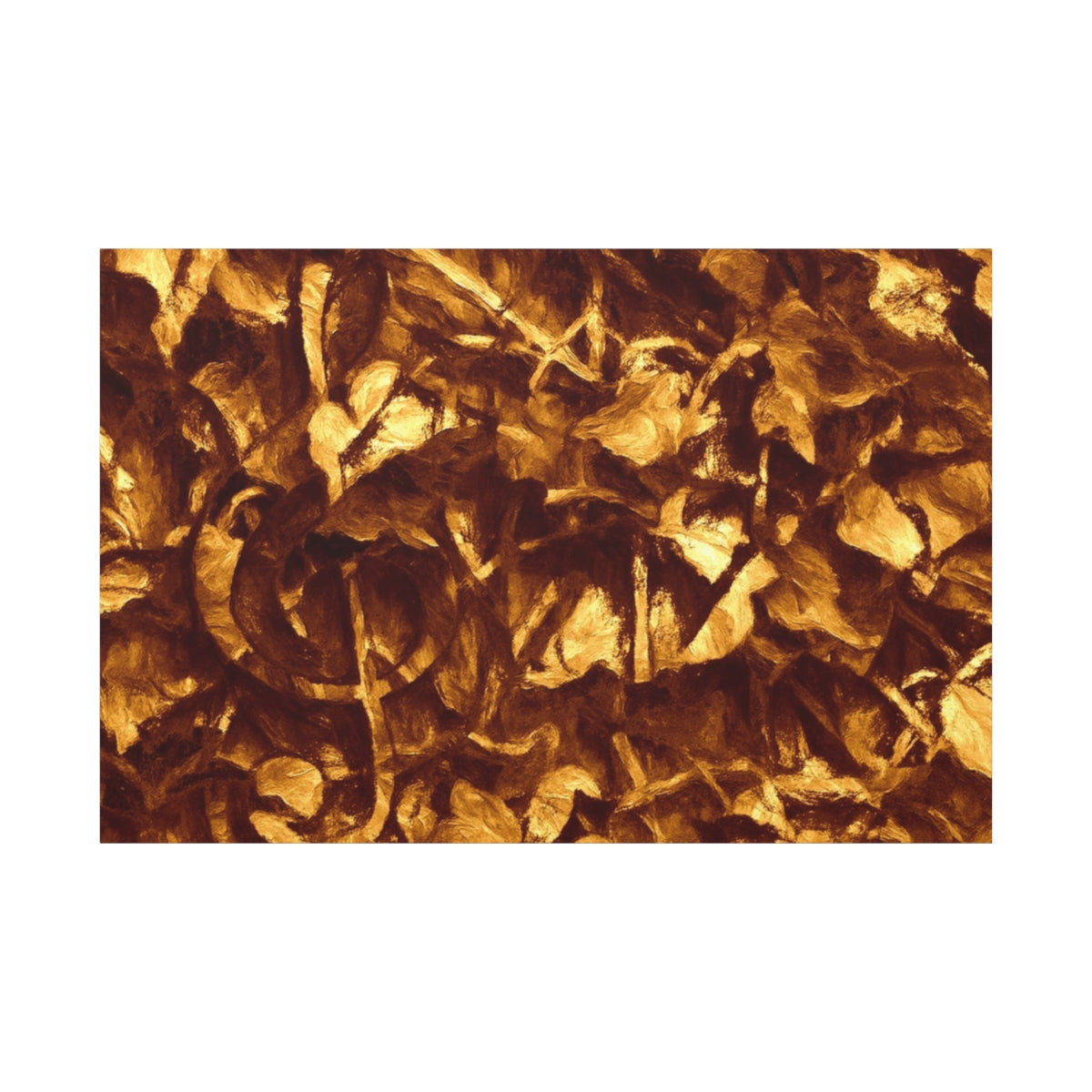 Deep bronze and golden brushstrokes form a dense, mournful composition with hidden structure