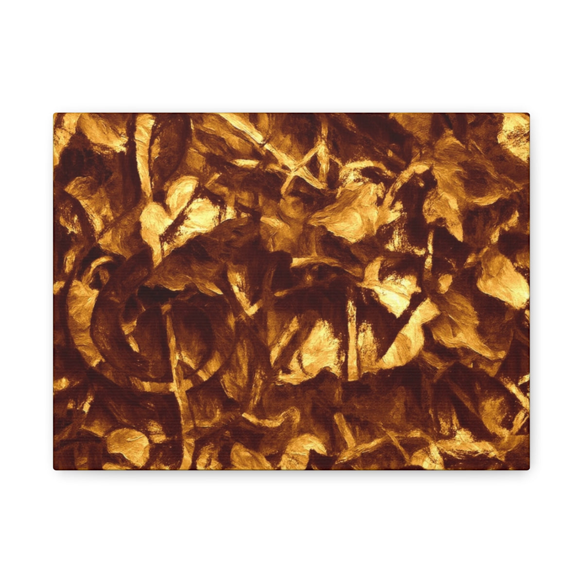 Deep bronze and golden brushstrokes form a dense, mournful composition with hidden structure