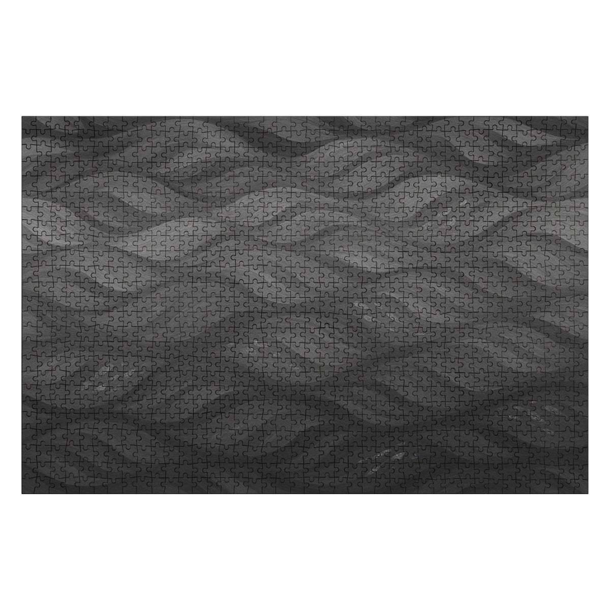 Grayscale 1000-piece puzzle with soft tonal gradients, featuring abstract flowing wave design
