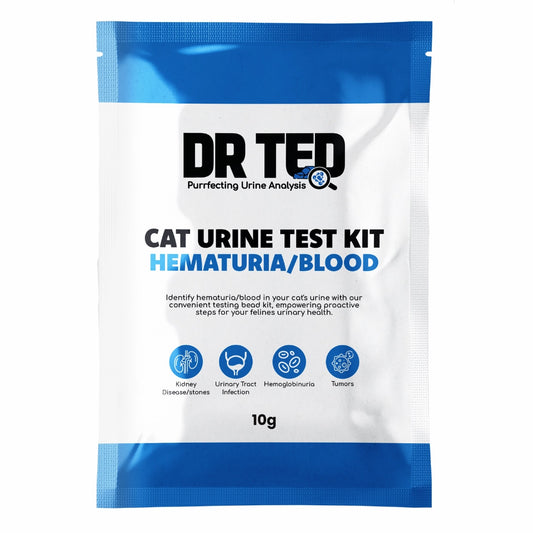 Dr Ted Cat Urine Test Kits 3 pack PH, Hematuria, Blood, Glucose, Kidney Stones