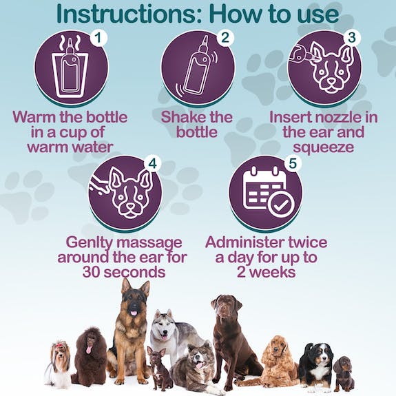 Peake Petcare Soothing Ear Cleaner for Dogs, Cats 50ml Dispensing Bottle