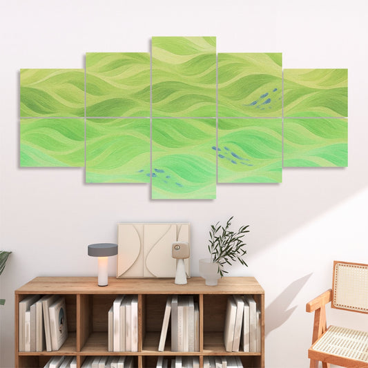 Inverted color version of Gilded Amethyst Currents showing bright highlights and reversed tones across ten decorative wall panels.