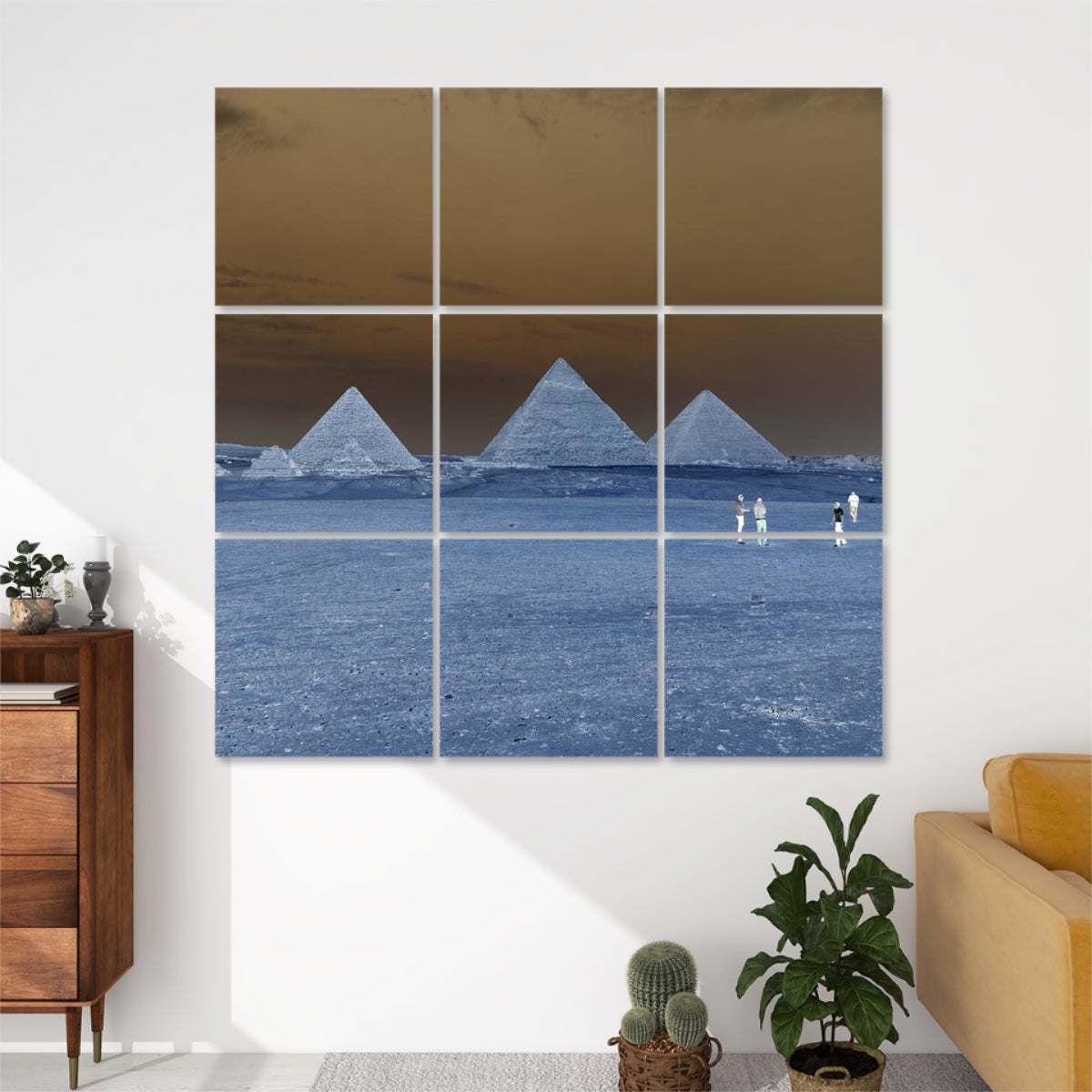 9 Decorative Sound Absorbing Wall Panels featuring Pyramids of Giza, color: inverted