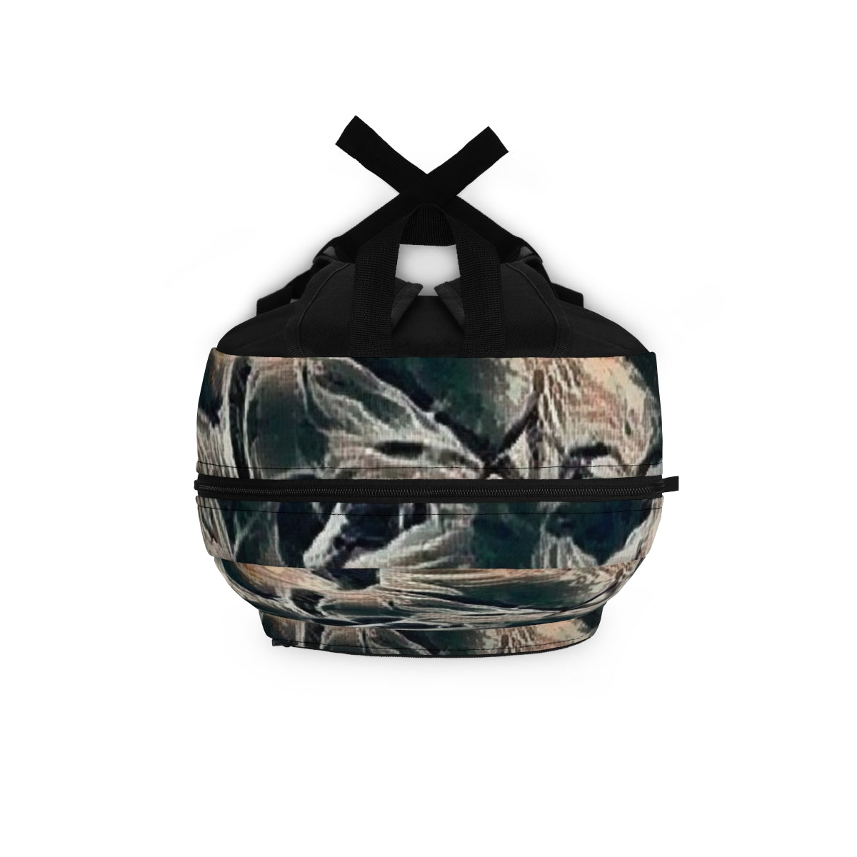 Top-down view in warm neutral tones and soft contours with black handle