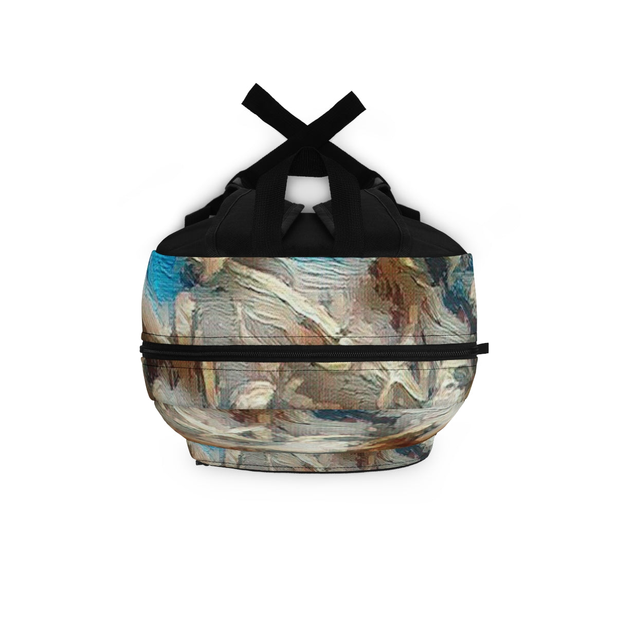 Top-down view in woodland tones with soft contouring and a black handle