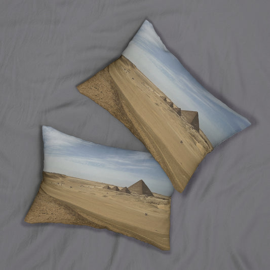 lumbar pillow featuring Pyramid of Menkaure size: 20''x14''