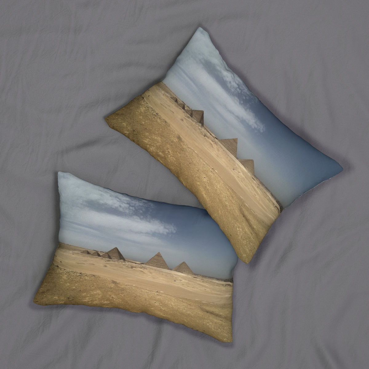 lumbar pillow featuring Pyramids of Giza size:20''x14''