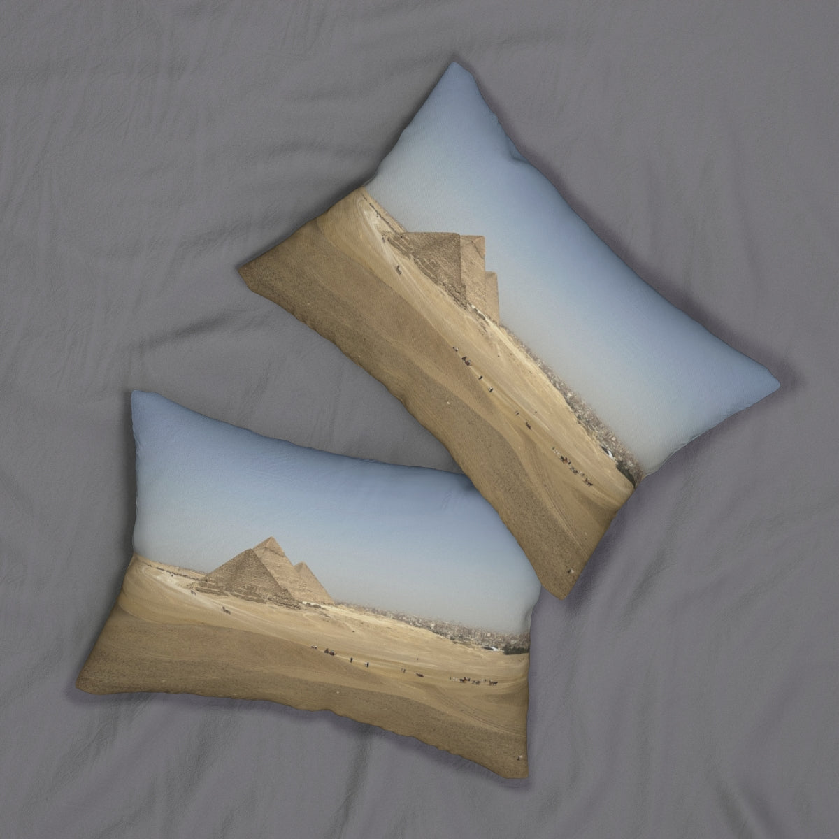 lumbar pillow featuring Pyramids of Giza size: 20''x14''