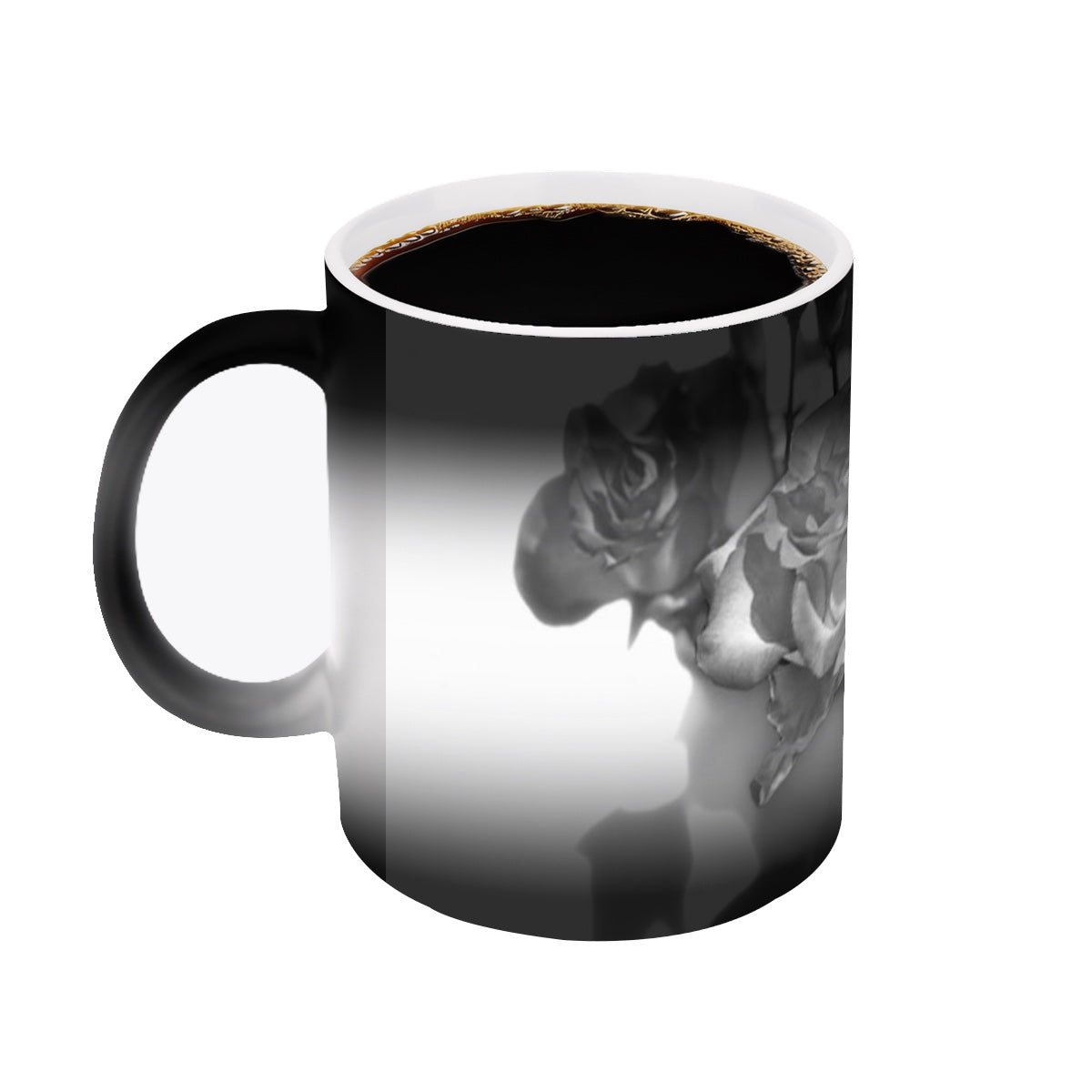 magic mug featuring roses in black an white size: 11oz