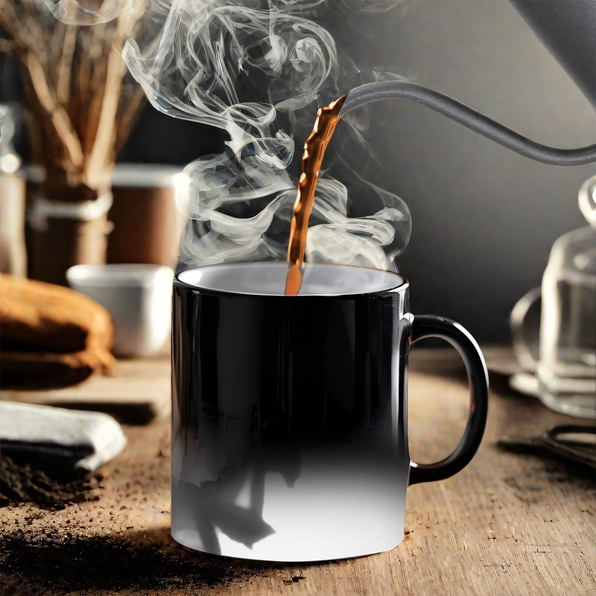 magic mug featuring roses in black an white size: 11oz