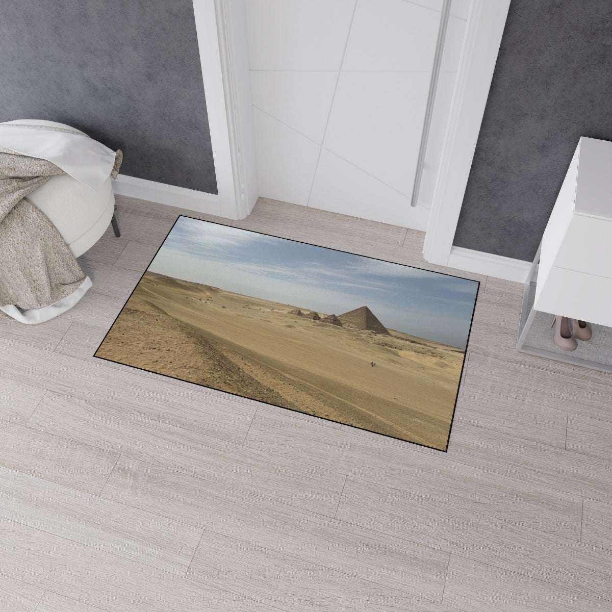 Heavy Duty Floor Mat featuring desert and pyramid of.Menkaure