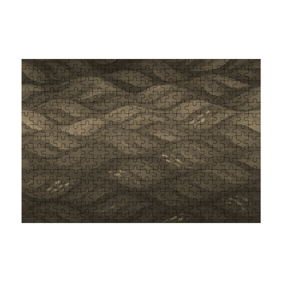 300 piece wooden jigsaw puzzle in sepia with soft brown tones and antique atmosphere