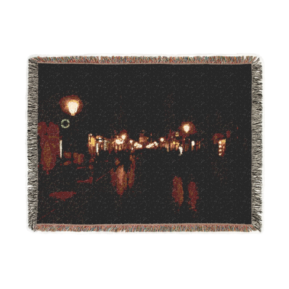 woven blanket featuring Cracow atreet by night size: 80''x60''