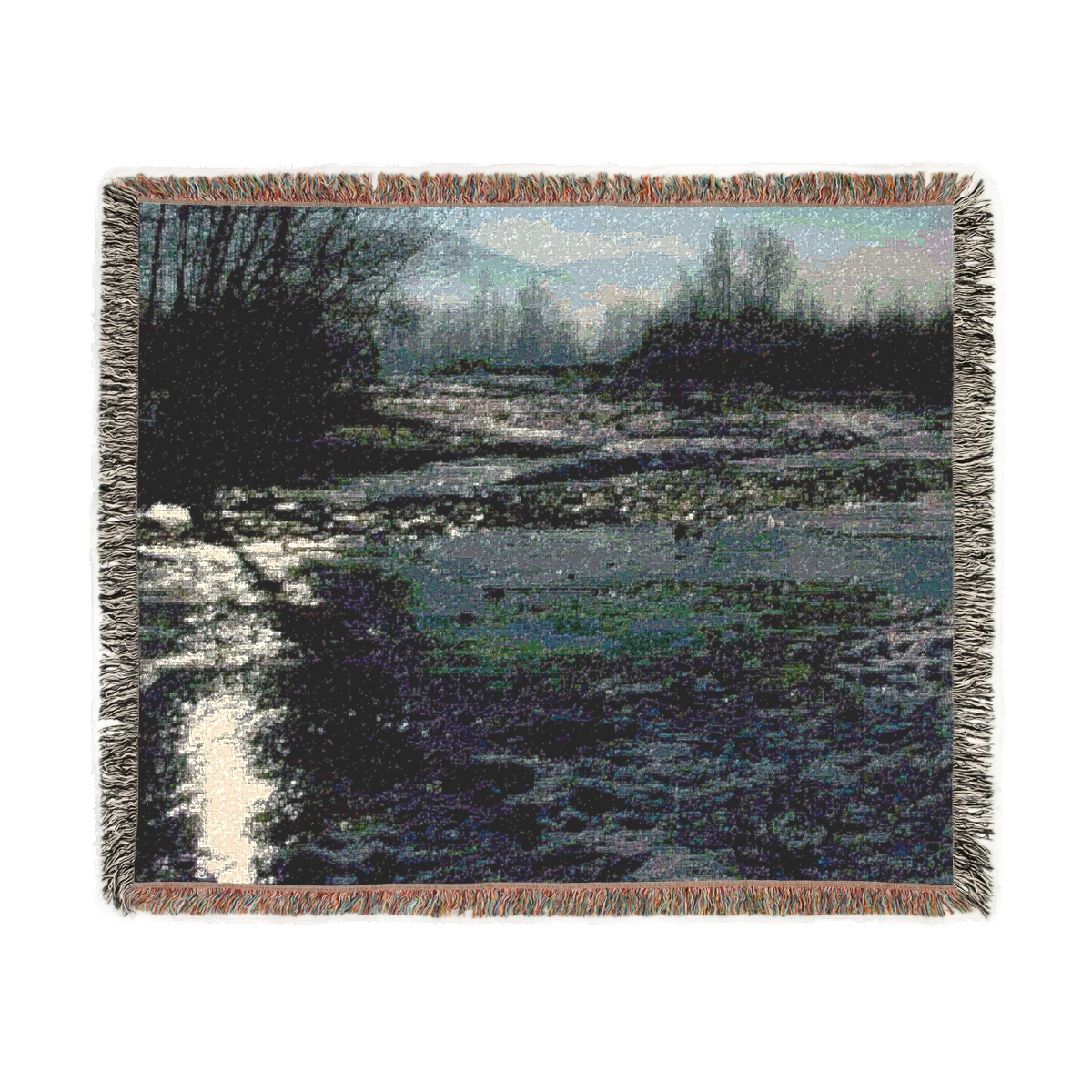 woven blanket featuring winter in Poland size: 60''x50''