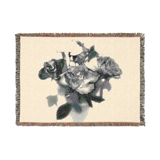woven blanket featuring roses