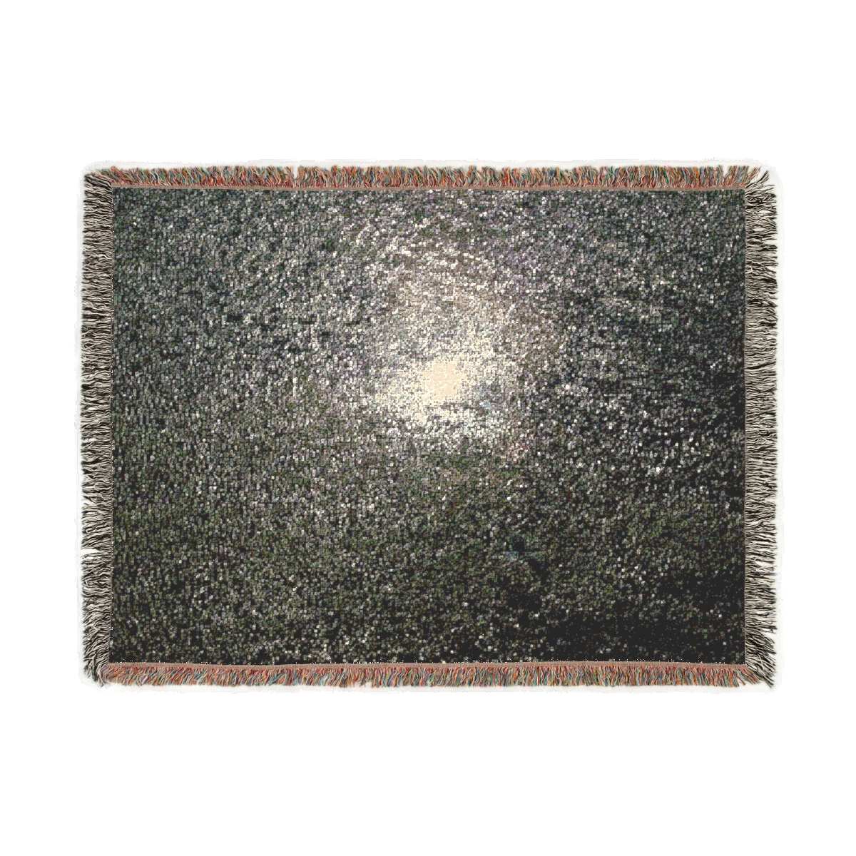 Woven Blanket with seagull flying over the the Beach