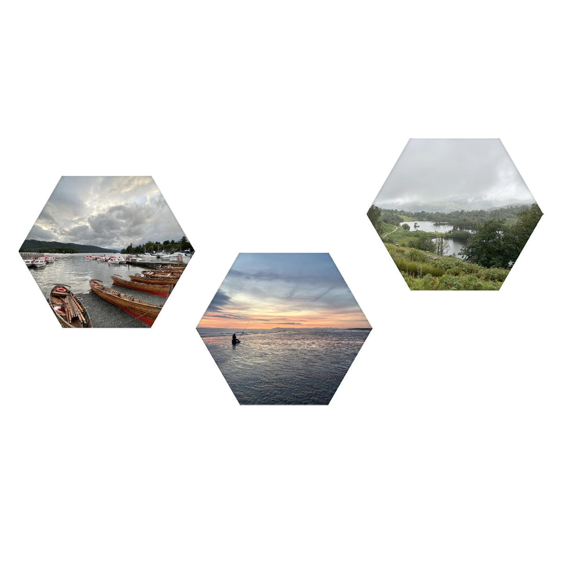 3 hexagonal sound absorbing wall panels set