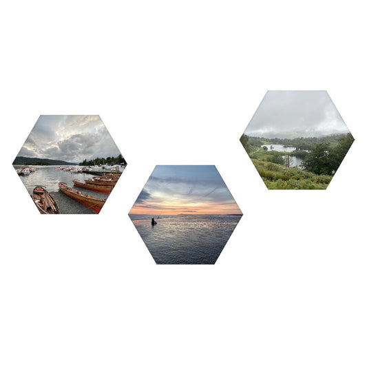 3 hexagonal sound absorbing wall panels set