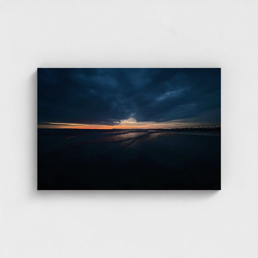 dark sunset in Blackpool