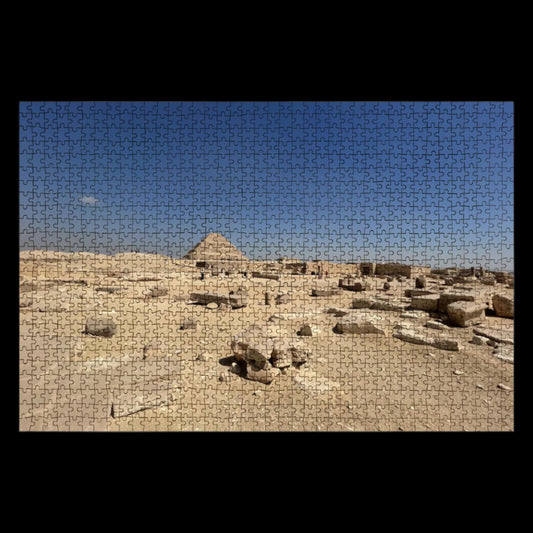 1000 Piece Wooden Jigsaw Puzzle featuring desert and Step Pyramid of Saqqara in the background