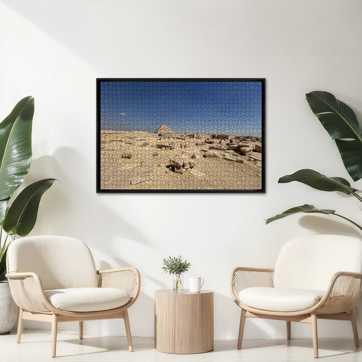 1000 Piece Wooden Jigsaw Puzzle featuring desert and Step Pyramid of Saqqara in the background