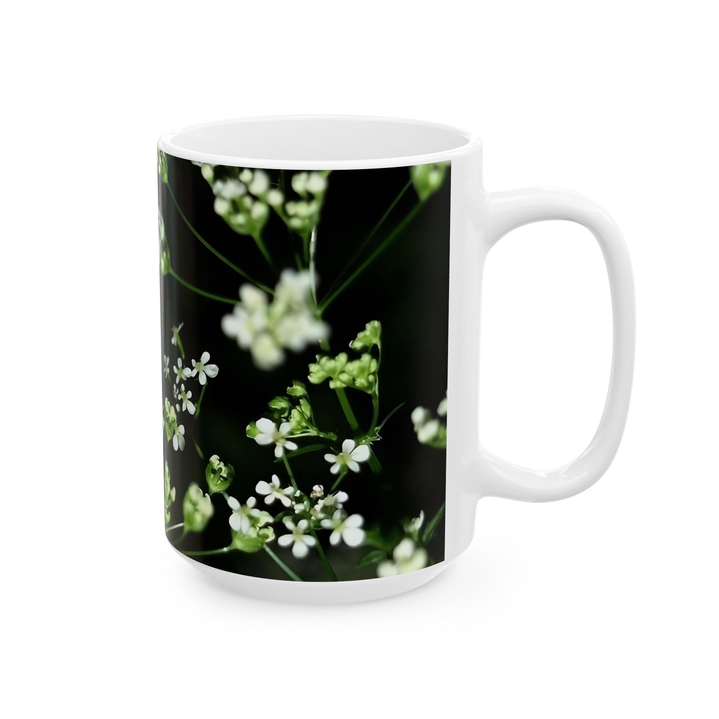 White Little Flowers Ceramic Mug