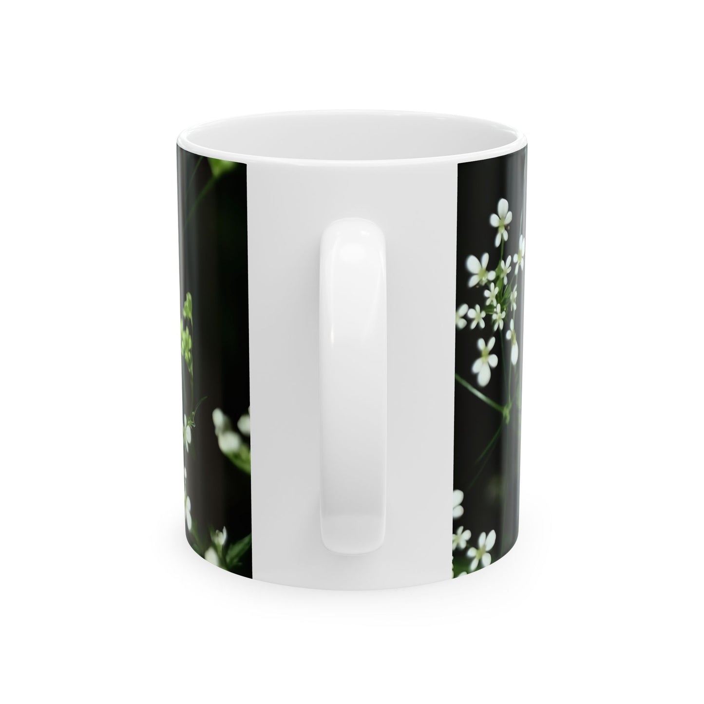 White Little Flowers Ceramic Mug