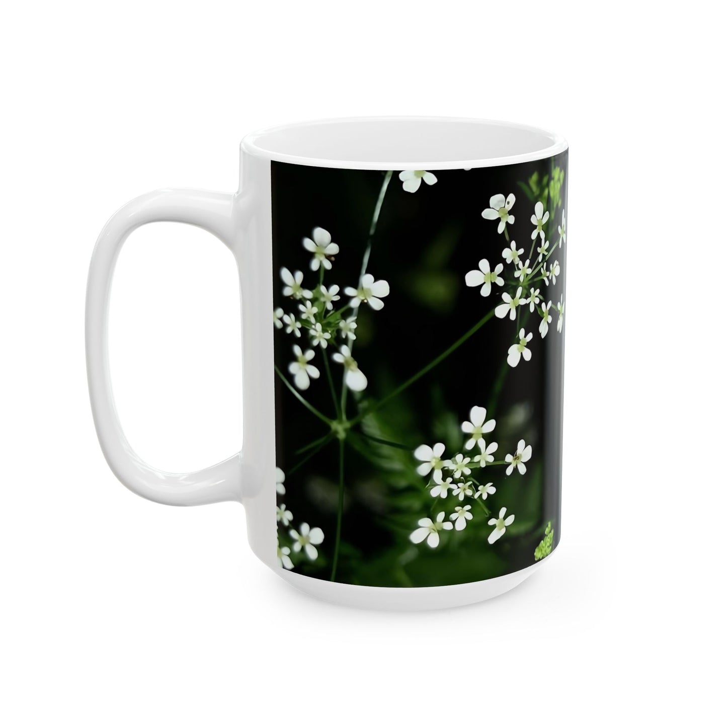 White Little Flowers Ceramic Mug