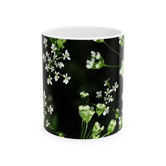 White Little Flowers Ceramic Mug