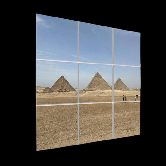 Full color acoustic panel set showing the Pyramids of Giza and Giza Plateau