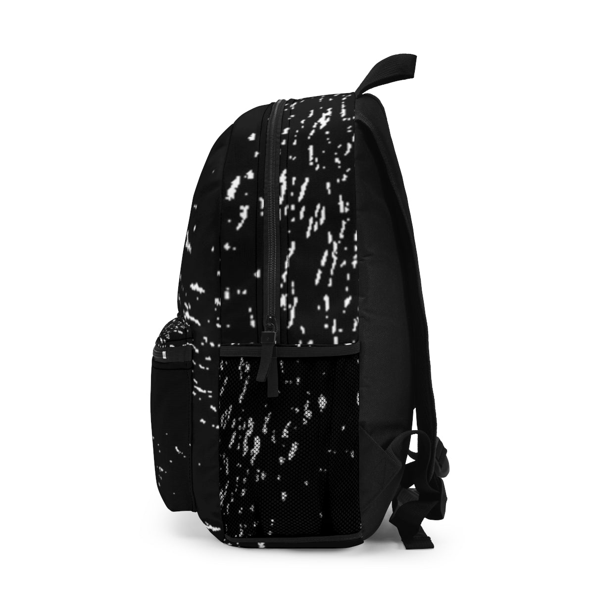Night Bloom Floral Backpack – Black and White Minimalist Bag