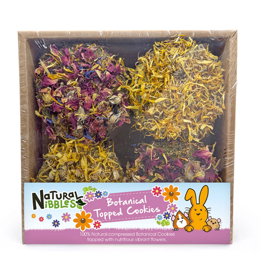 Botanical Topped Cookies for Rabbits Hamsters and Small Animals 4 pack