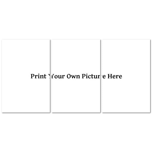 Custom Made in UK Triptych Canvas blank three panel mockup with Print Your Own Picture Here placeholder for personalized wall art