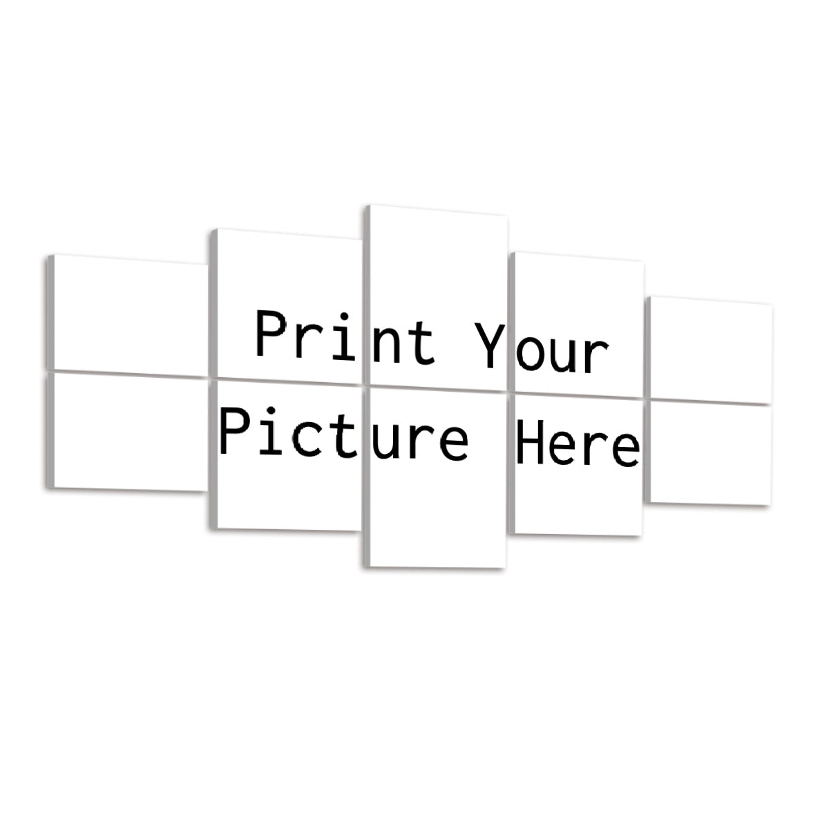 Custom Photo Sound Absorbing Wall Panels five panel staggered white acoustic panels with custom photo print