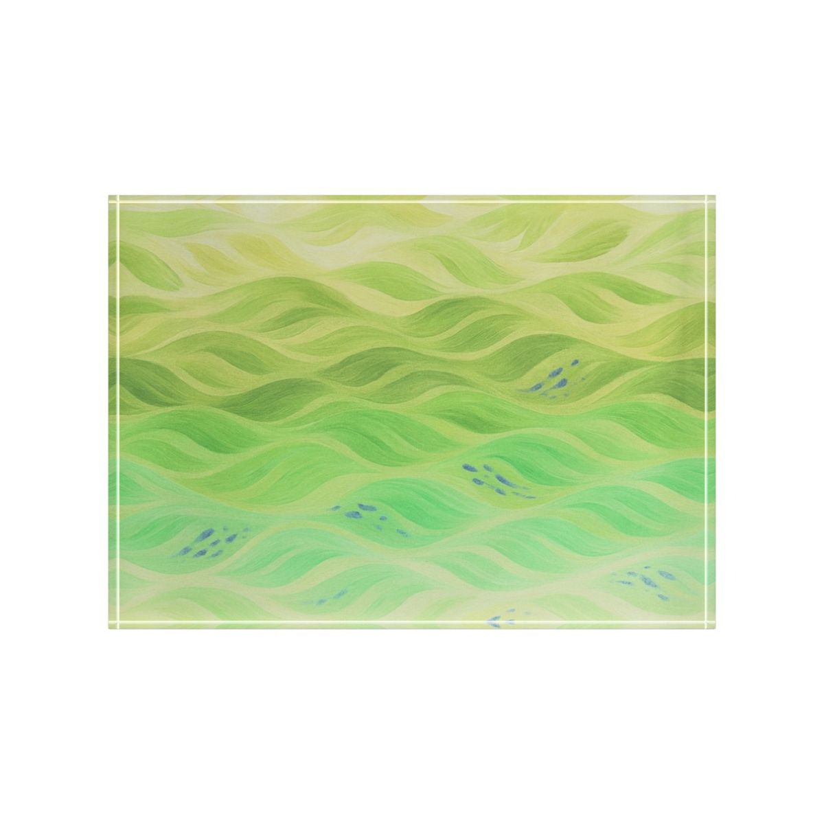 Centered shot of the block on white, featuring soft mint and chartreuse waves in crisp focus