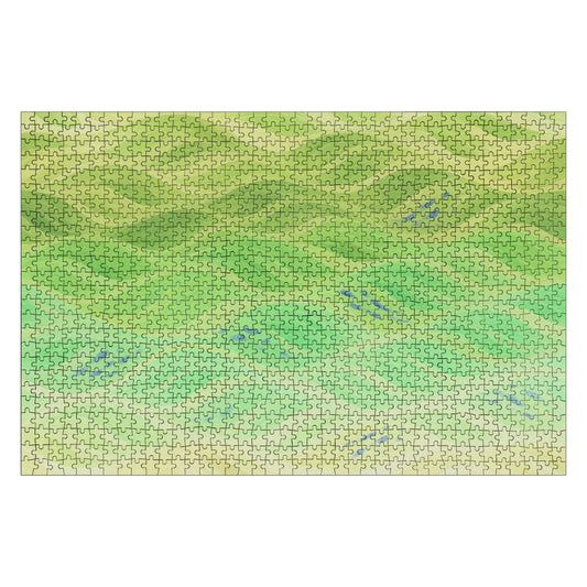 Inverted color scheme of the Gilded Amethyst Currents wooden jigsaw puzzle in 1000 pieces