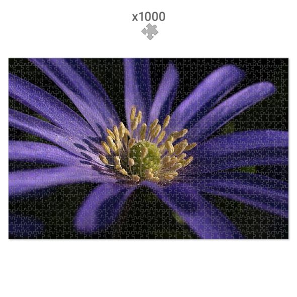 Jigsaw puzzle with a purple flower design on a black background 1000 pcs