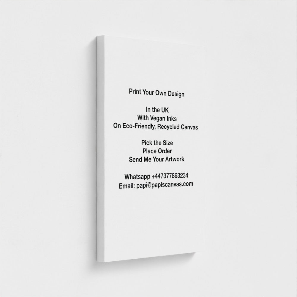 Print Your Design on Eco-Friendly Recycled Canvas with vegan inks and custom sizing by Papi's Canvas