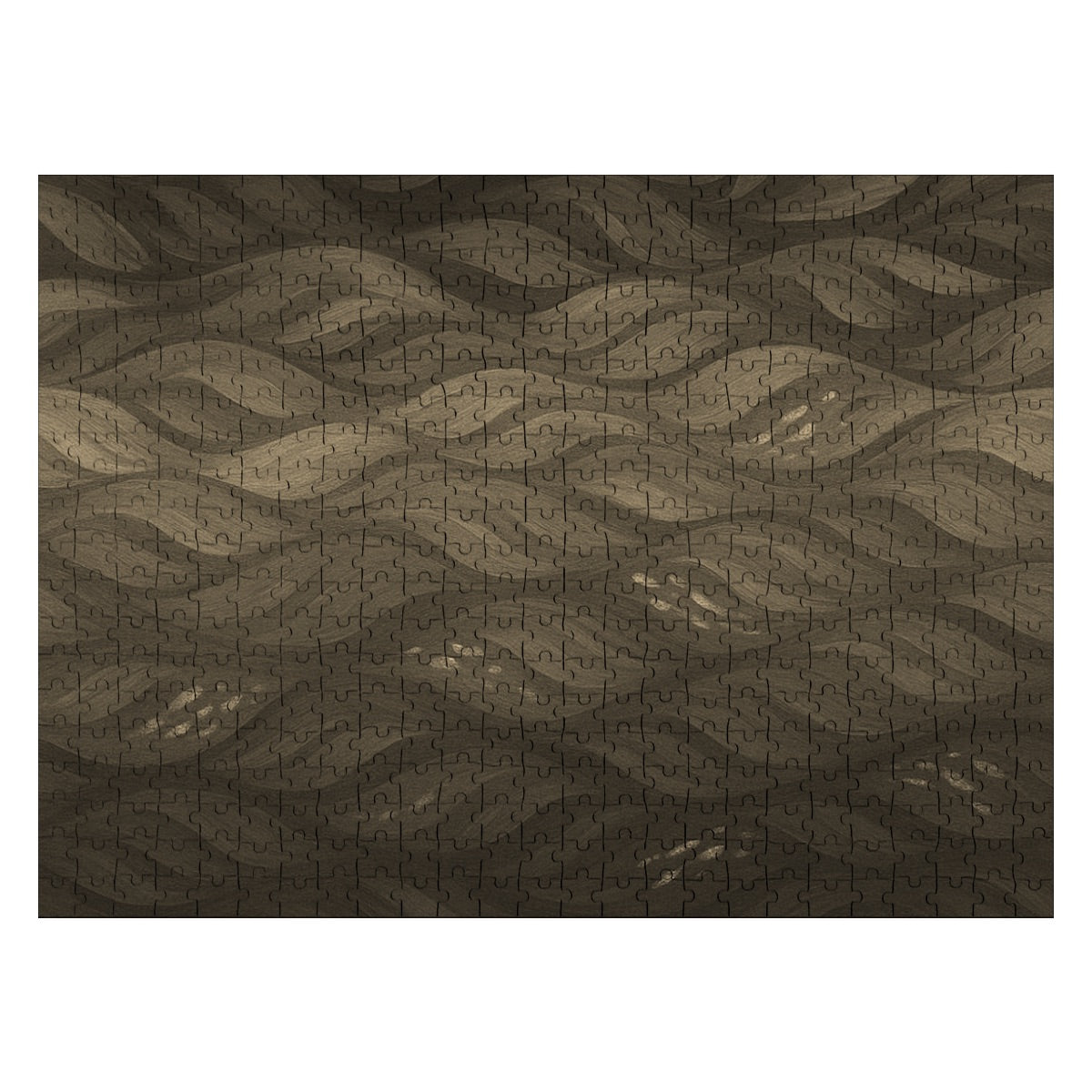 500 piece wooden jigsaw puzzle in sepia with soft brown tones and antique atmosphere