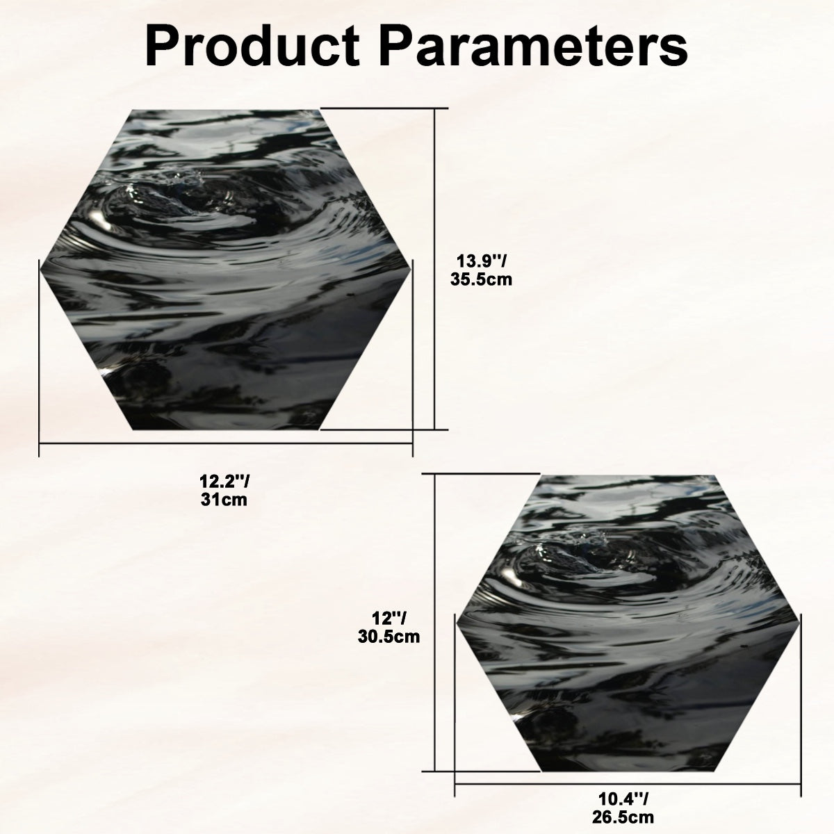 Product Parameters of hexagonal decorative sound absorbing panel, color: original