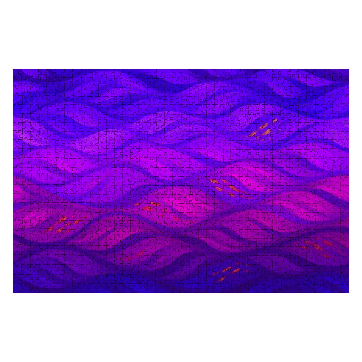Technicolor version of the Gilded Amethyst puzzle, 1000 pieces, with vivid purple and neon blue contrast