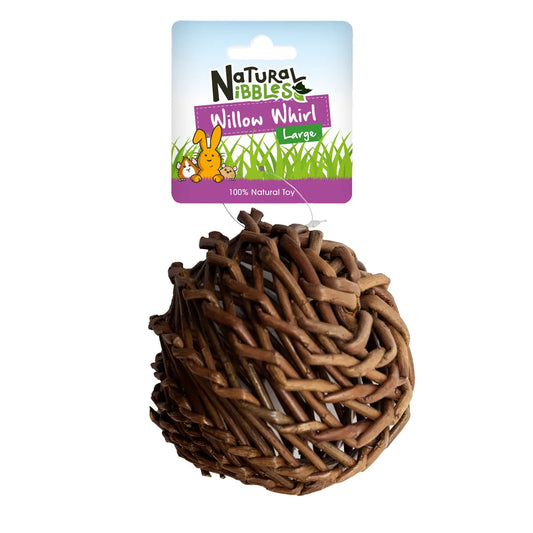 Natural Large Willow Whirl, Rabbit Chew Toys for Hamsters, Guinea Pigs, Balls