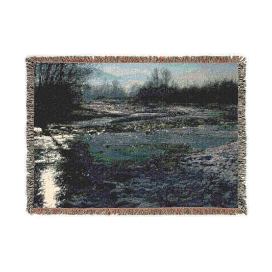 woven blanket featuring winter in Poland size: 57''x32