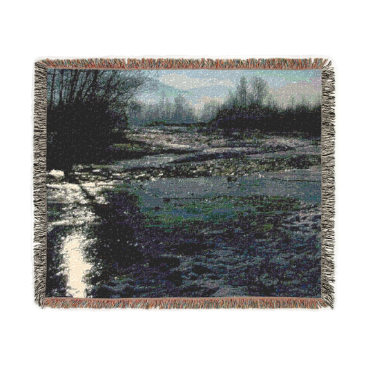 woven blanket featuring winter in Poland size: 60''x50''